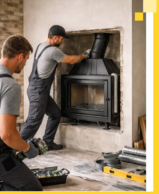 Установка каминных топок в Видном: монтаж, подключение