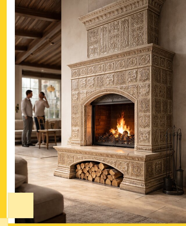 Купить изразцовый камин в Видном от 258750 р. | ЭриданВдн