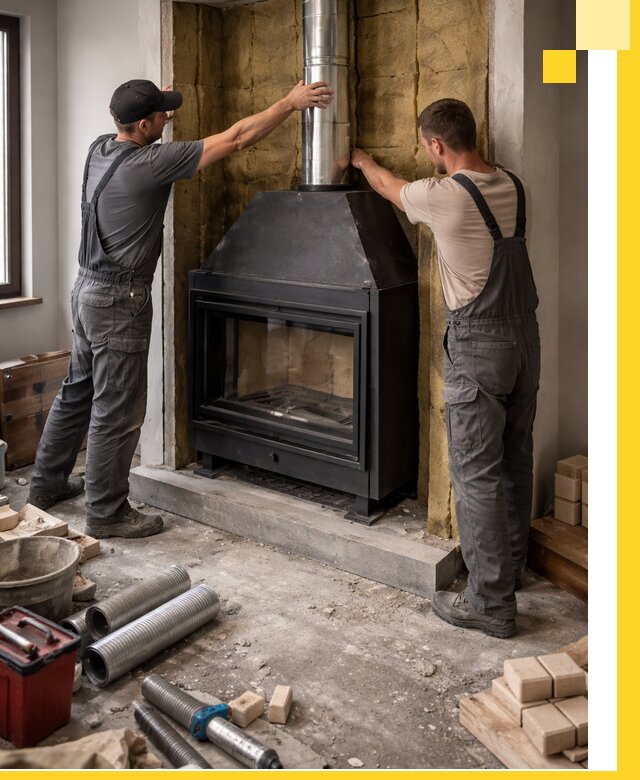 Изготовление и монтаж закрытых каминов в Видном под ключ
