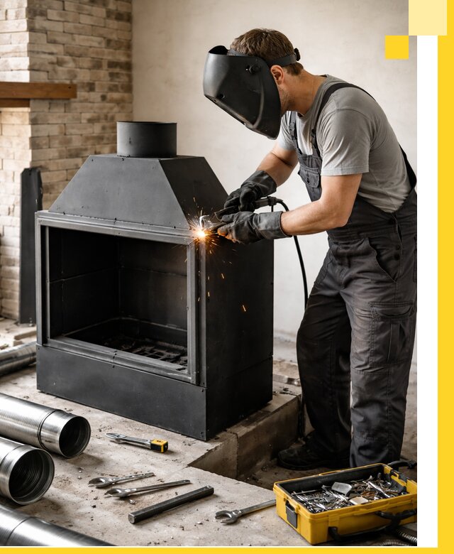 Продажа и установка металлических каминов в Видном под ключ