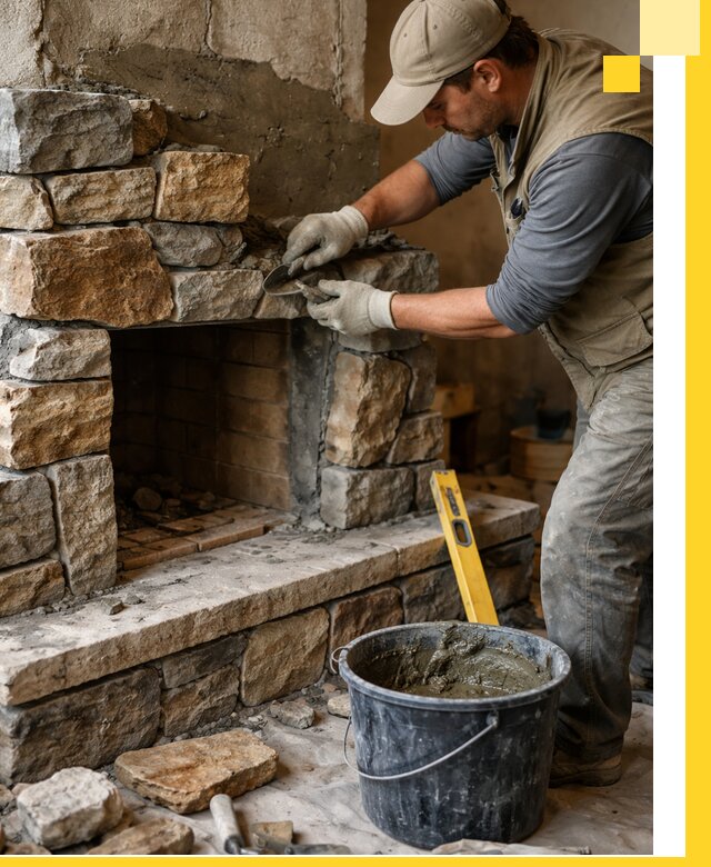 Изготовление и установка каменных каминов под ключ в Видном