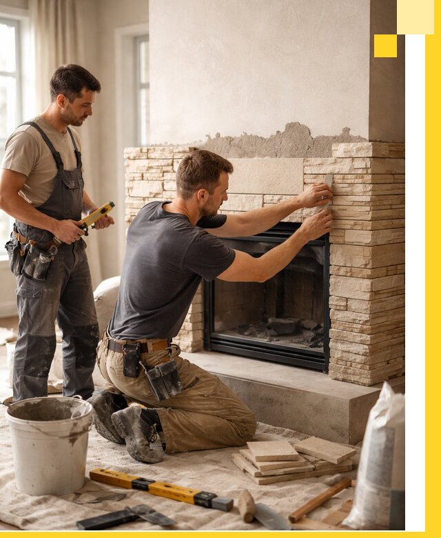 Установка и монтаж каминов для загородного дома в Видном