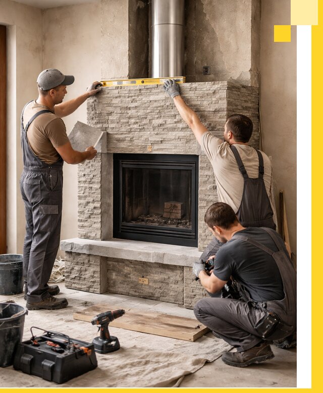 Профессиональный монтаж каминов под ключ в Видном для дома