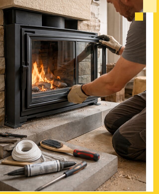 Производство, монтаж и доставка каминов со стеклом в Видном