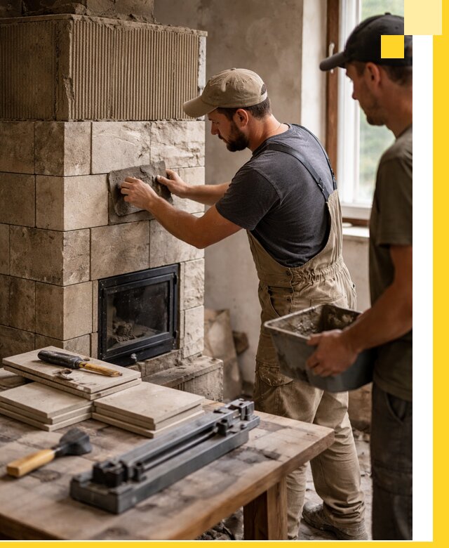 Профессиональная облицовка печей в Видном: керамика и камень