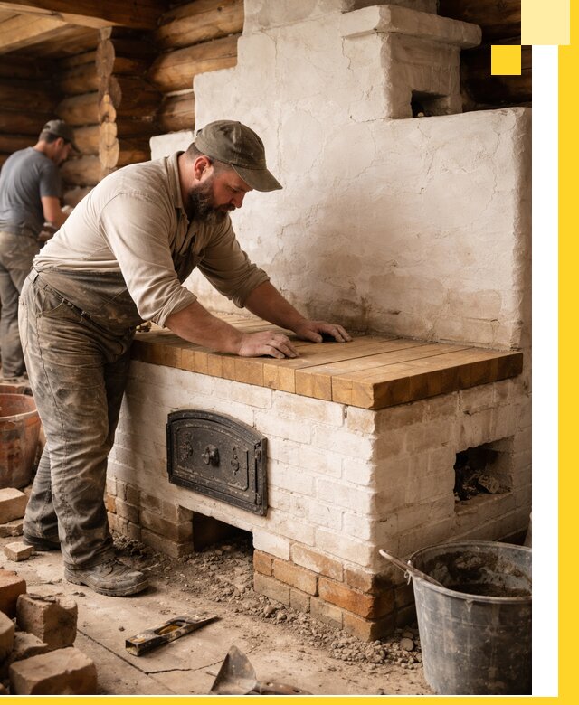 Проектирование и установка русской печи с лежанкой в Видном