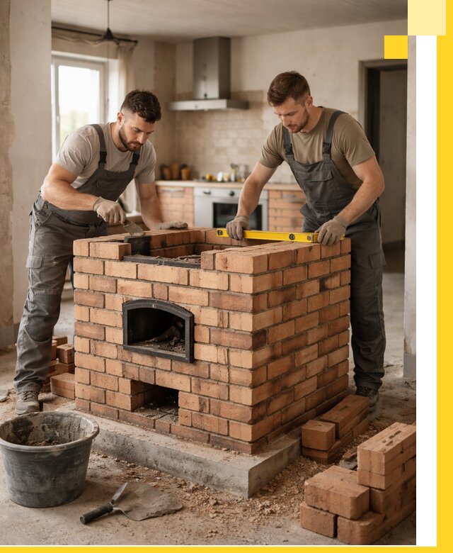 Установка и монтаж печей в частном доме в Видном под ключ