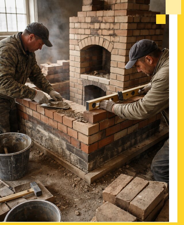 Изготовление и монтаж печей и каминов из кирпича в Видном