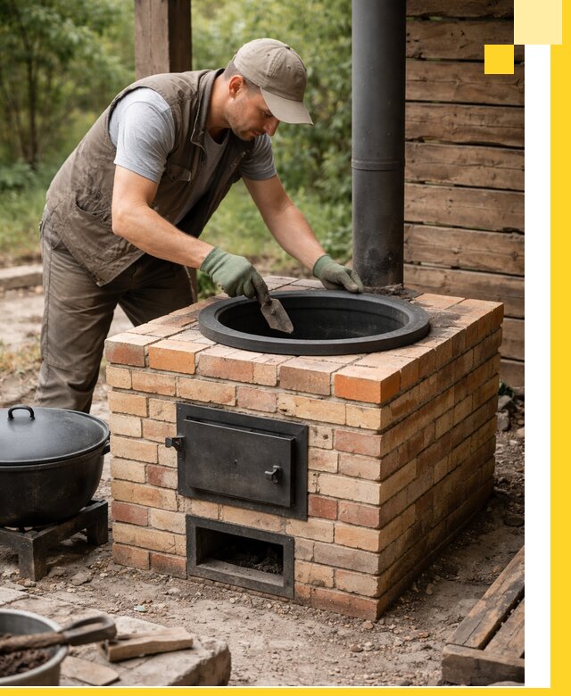 Изготовление и установка печей для казана в Видном под ключ