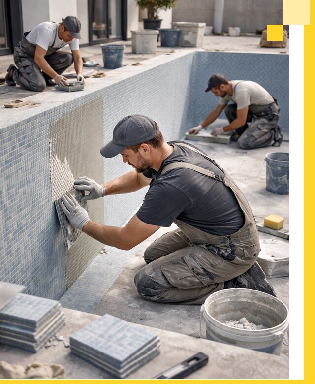 Облицовка бассейнов в Видном плитка мозаика гидроизоляция