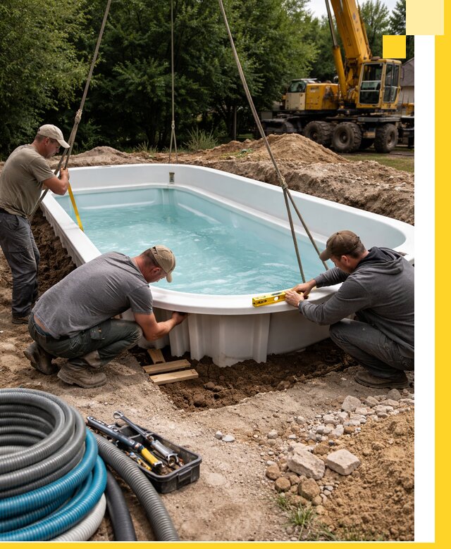 Установка и монтаж композитных бассейнов под ключ в Видном