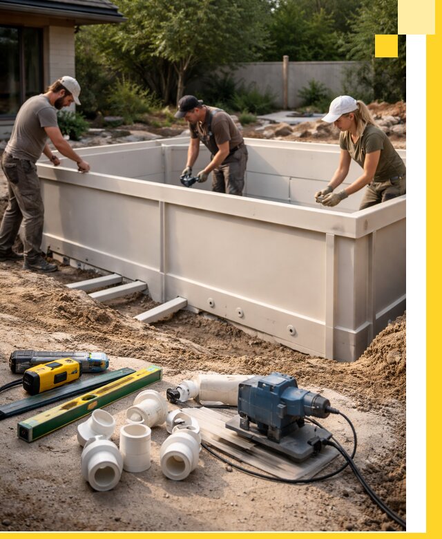 Установка полипропиленовых бассейнов под ключ в Видном