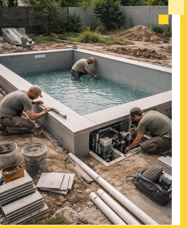 Строительство и монтаж бассейнов для дачи под ключ в Видном