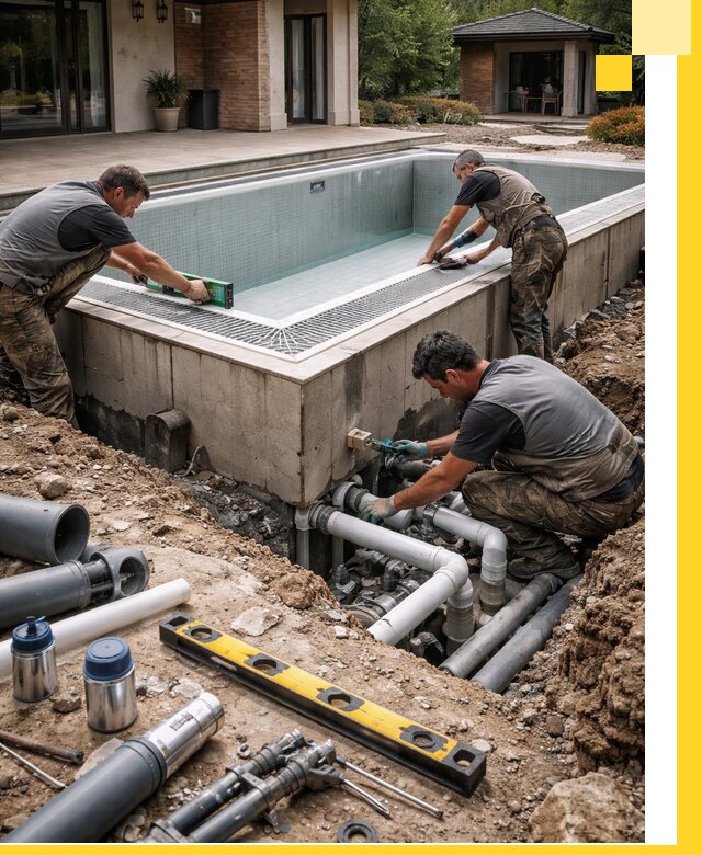 Строительство переливных бассейнов в Видном под ключ