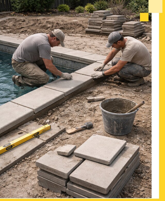Установка и изготовление копингового камня для бассейнов в Видном