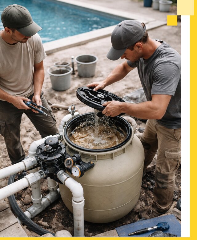 Установка и обслуживание песочных фильтров для бассейнов в Видном