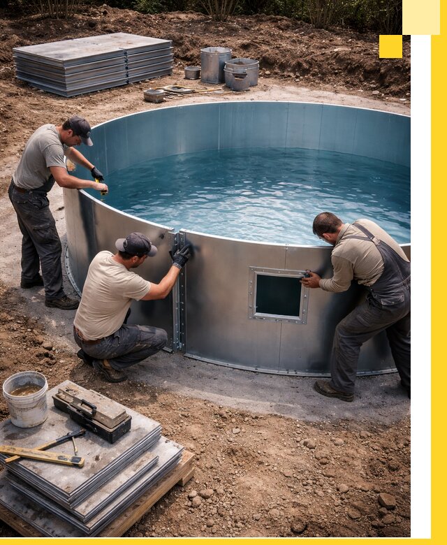 Круглые бассейны под ключ в Видном проектирование и монтаж