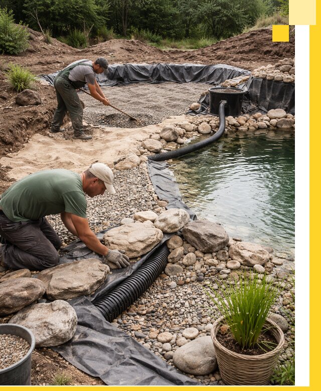 Строительство природных бассейнов и озер в Видном под ключ