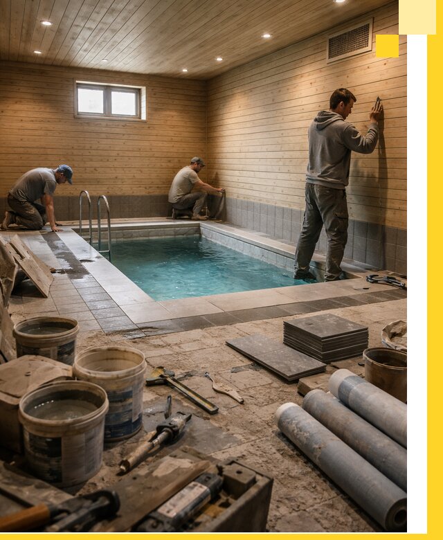 Строительство бани с бассейном и сауной под ключ в Видном