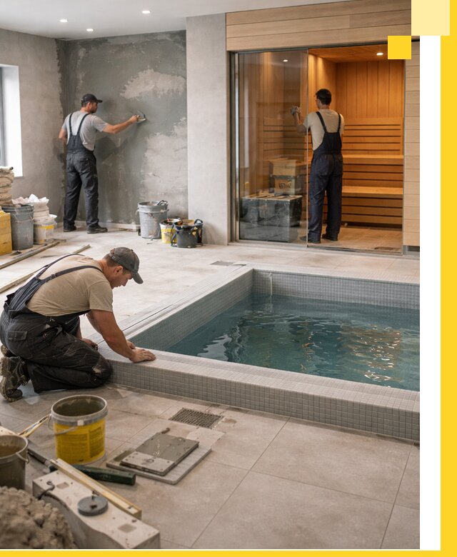 Проектирование и строительство сауны с бассейном в Видном