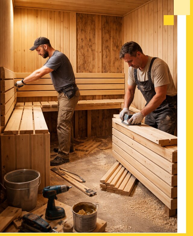 Профессиональный комплексный ремонт саун под ключ в Видном