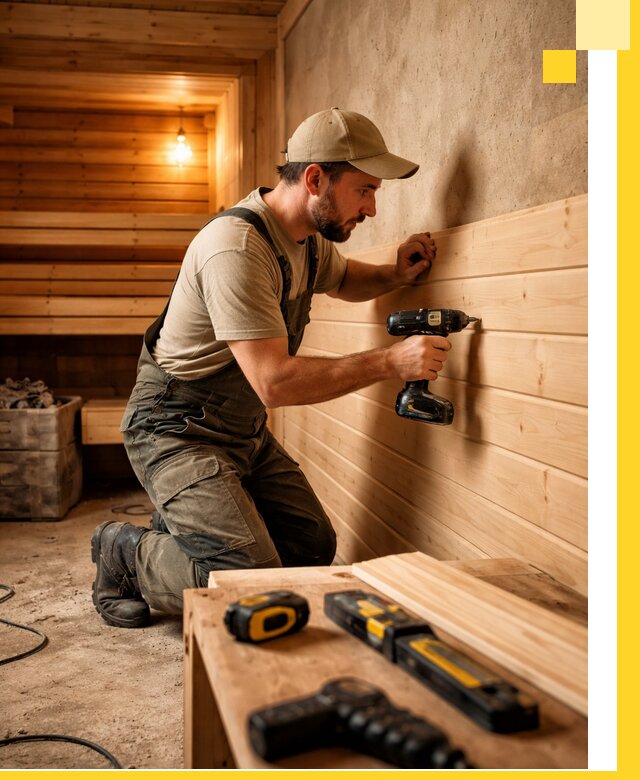 Профессиональная внутренняя отделка бани в Видном под ключ