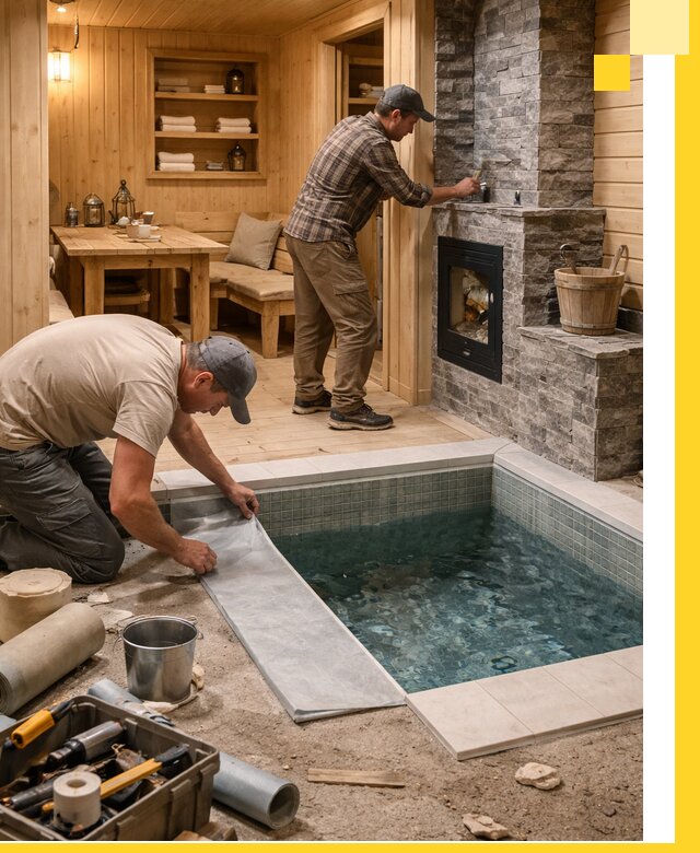 Строительство бань с комнатой отдыха под ключ в Видном