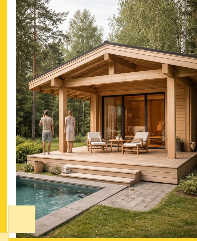 Бани с террасой под ключ в Видном от 621000 р. | ЭриданВдн