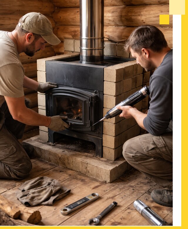 Монтаж и установка печи в бане под ключ с гарантией в Видном