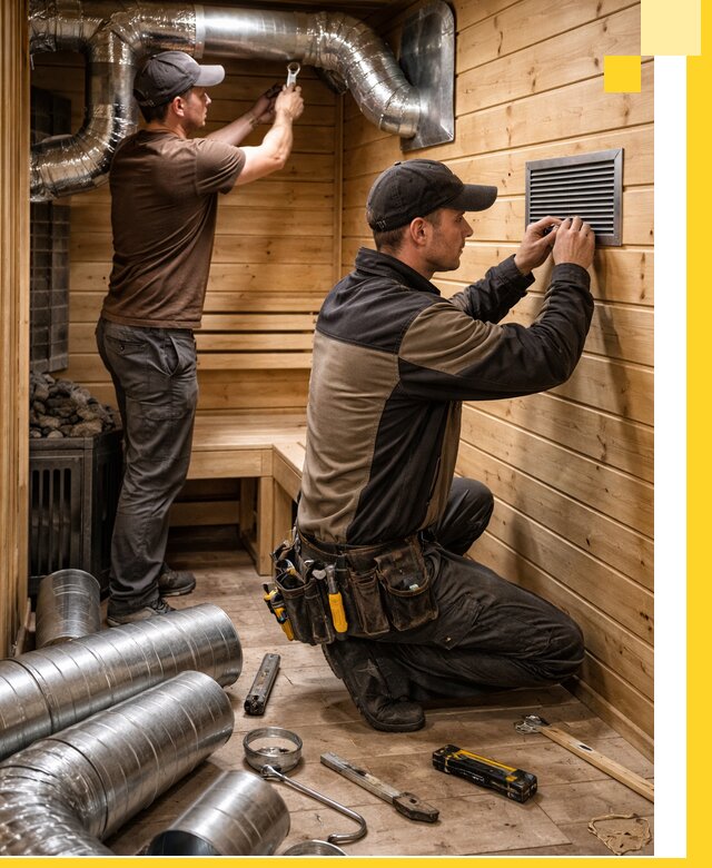 Проектирование и монтаж вентиляции бани в Видном под ключ