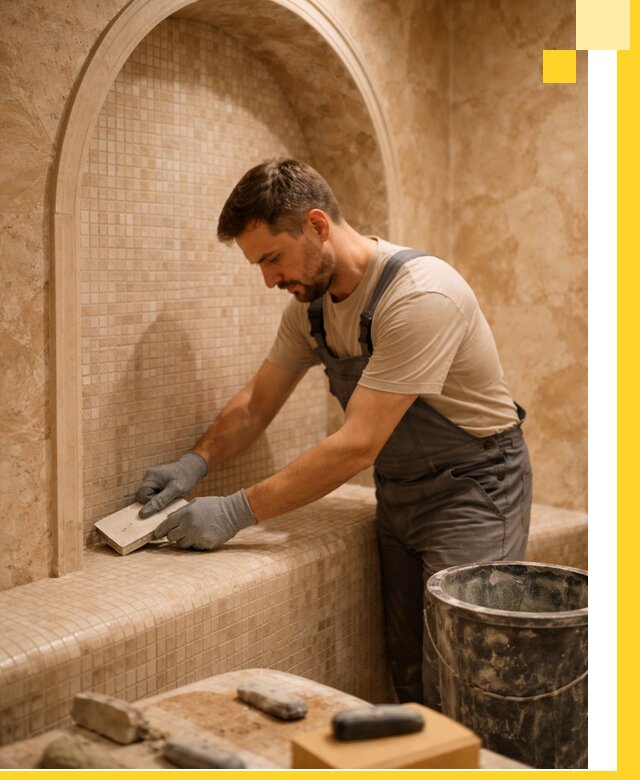 Профессиональная отделка хамамов с мозаикой под ключ в Видном