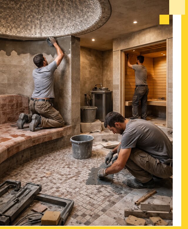 Проект и строительство хамама бани и сауны под ключ в Видном