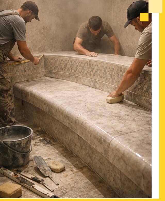 Изготовление и установка сидений для хамама в Видном